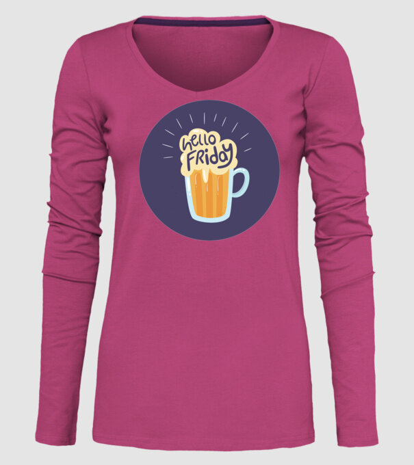 Hello Friday model roz pe tricou