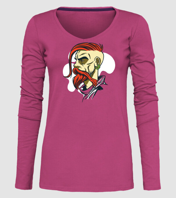 Barbă Hipster model roz pe tricou