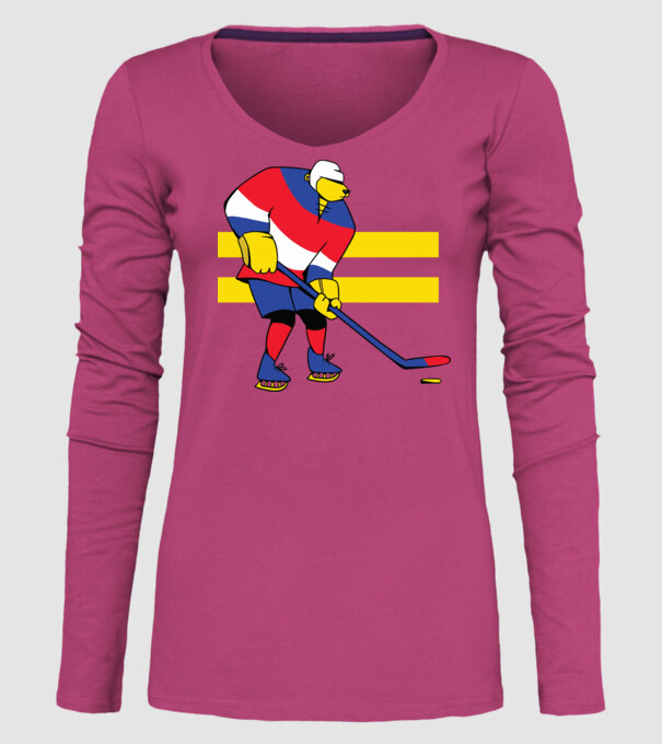 Urs hocheist model roz pe tricou