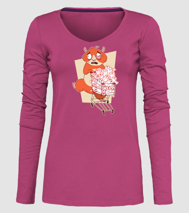 Hamster Panică cumpărături model roz pe tricou
