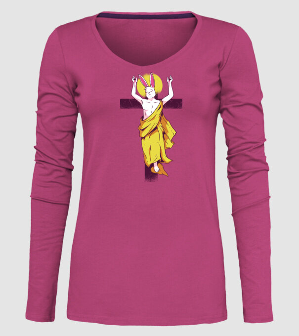 iepuraș de Paște Înviere model roz pe tricou