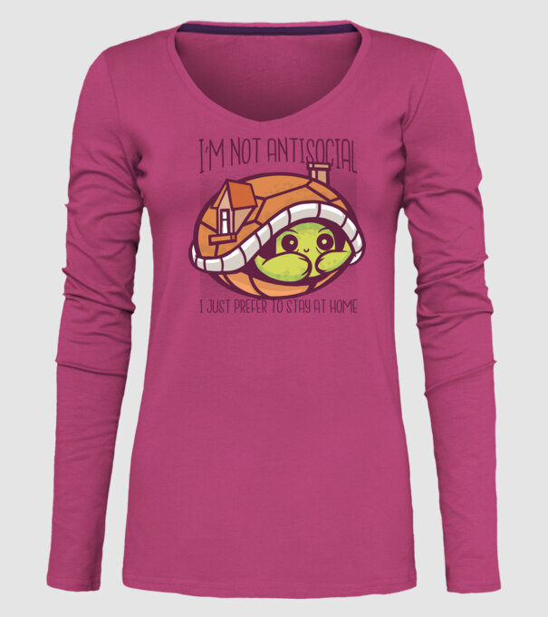 'I''m not antisocial, I just prefer to stay at home' model roz pe tricou