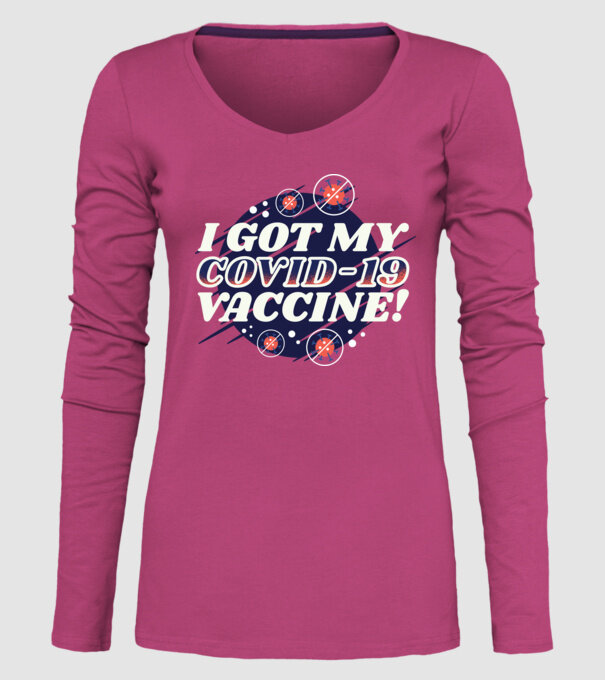 I got my Vaccine model roz pe tricou