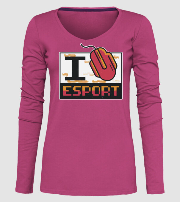 I love Esport model roz pe tricou