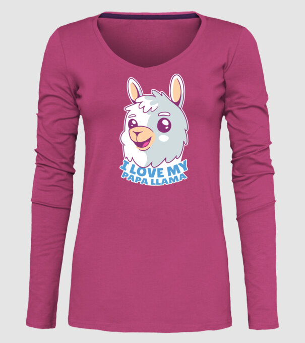 I Love My Papa Llama tricou drăguț cu lamă pentru bunicul model roz pe tricou