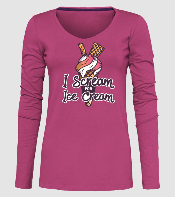 I Scream for Ice Cream model roz pe tricou