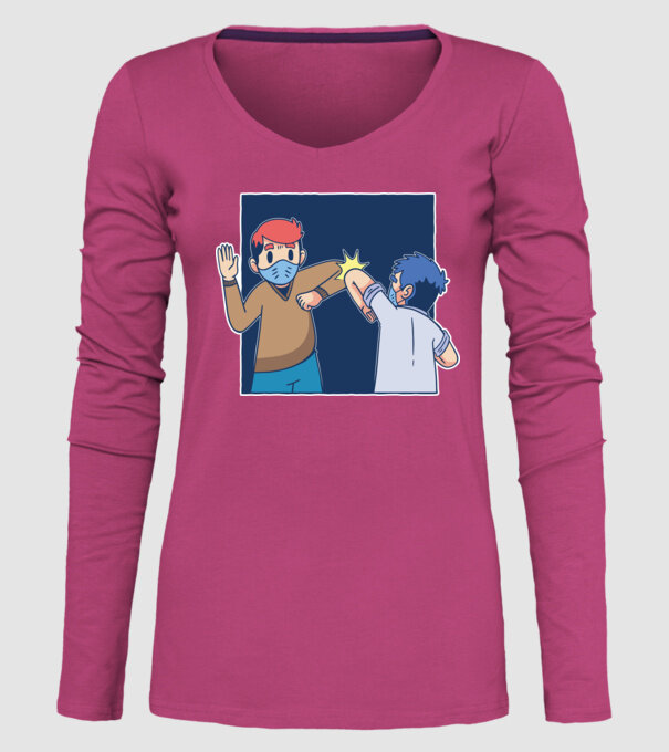 Cum să dai mâna Coronavirus model roz pe tricou