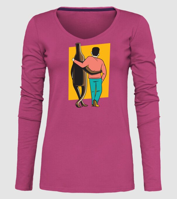 Amici de pahar model roz pe tricou