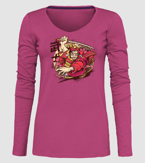 Războinic japonez model roz pe tricou