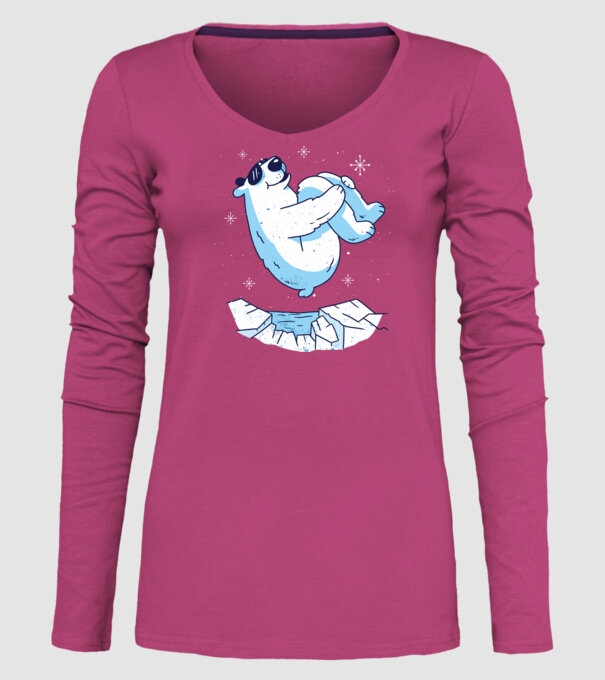 Urs polar Săritură bombă model roz pe tricou