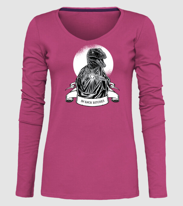 Iisus Raptor Dinozaur model roz pe tricou