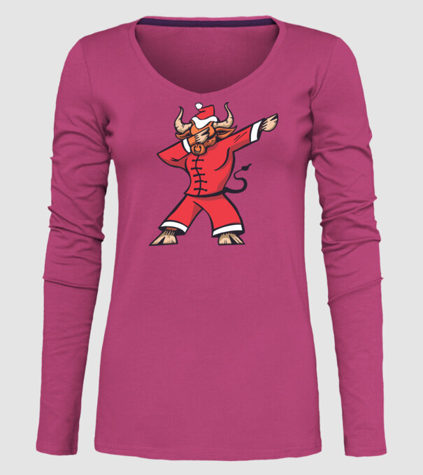 Taur de Crăciun DAB model roz pe tricou