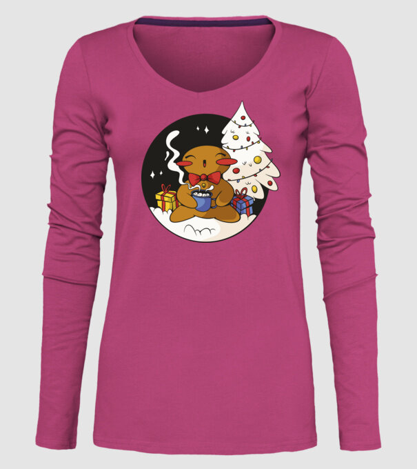Turtă dulce de Crăciun model roz pe tricou