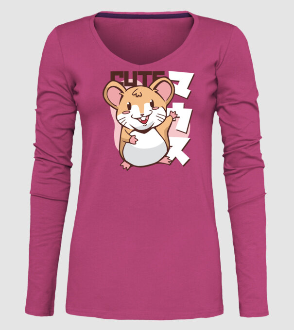 Șoarece Kawaii model roz pe tricou