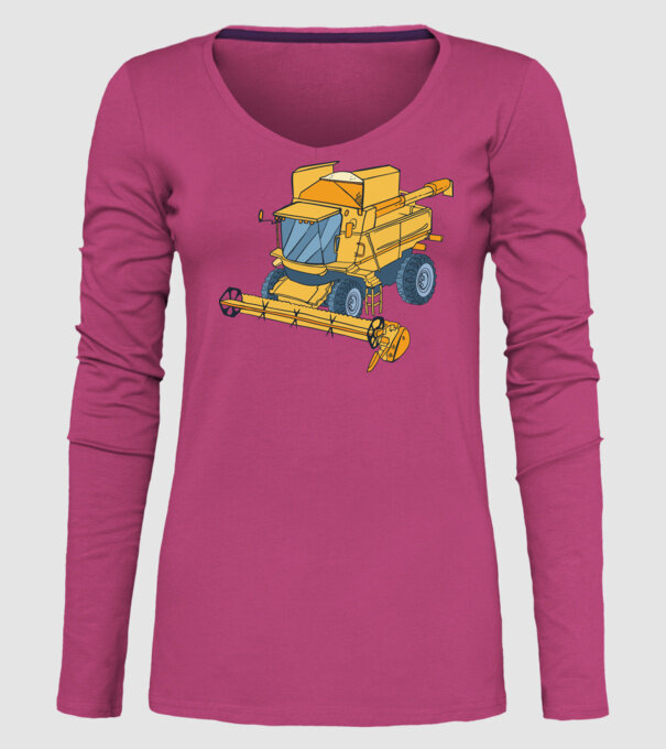 Combină agricolă model roz pe tricou