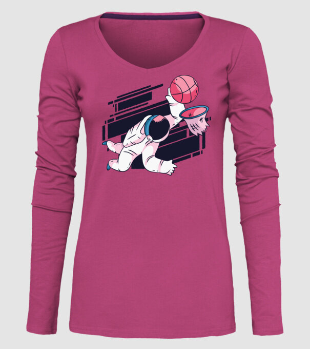 Astronaut Baschetbalist model roz pe tricou