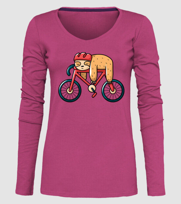 Leneș pe bicicletă model roz pe tricou
