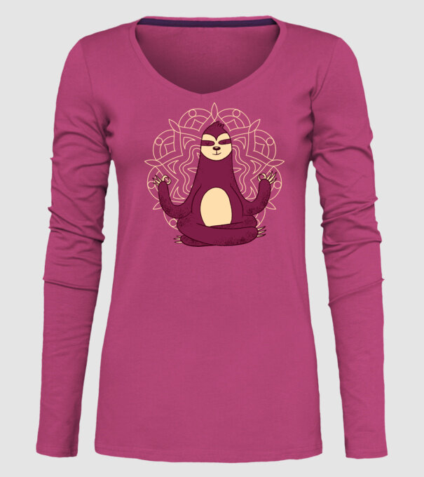 Leneș Meditație Yoga model roz pe tricou