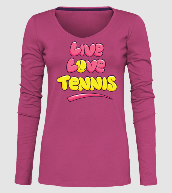 Live Love Tennis model roz pe tricou