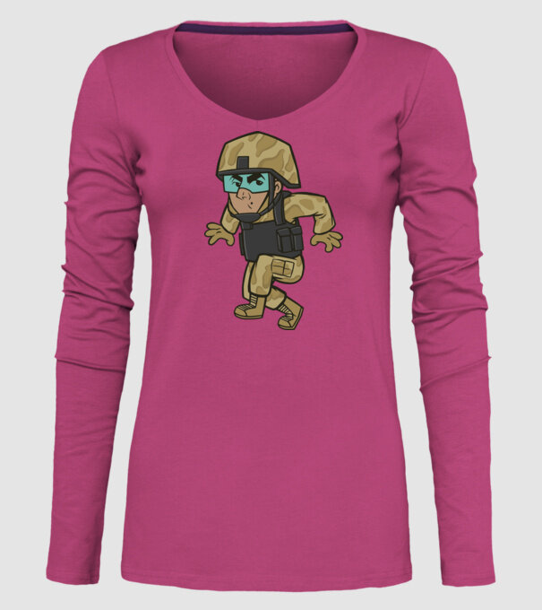 Soldat strecurându-se model roz pe tricou