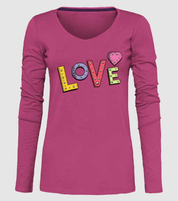 'Inscripție Love pentru Valentine''s Day' model roz pe tricou