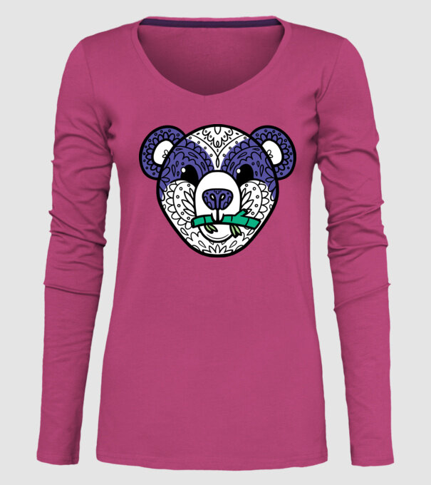 Mandala Panda model roz pe tricou