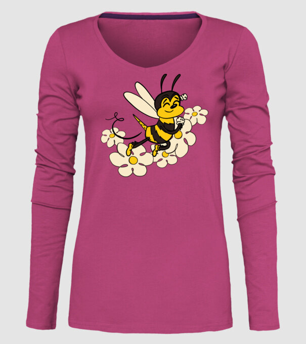 Albină Floare model roz pe tricou