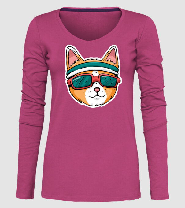 Pisică Cool model roz pe tricou