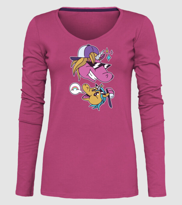 Unicorni cool model roz pe tricou