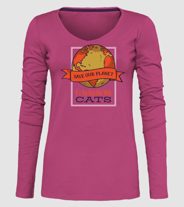Să salvăm Pământul, acesta este singurul loc unde există pisici model roz pe tricou