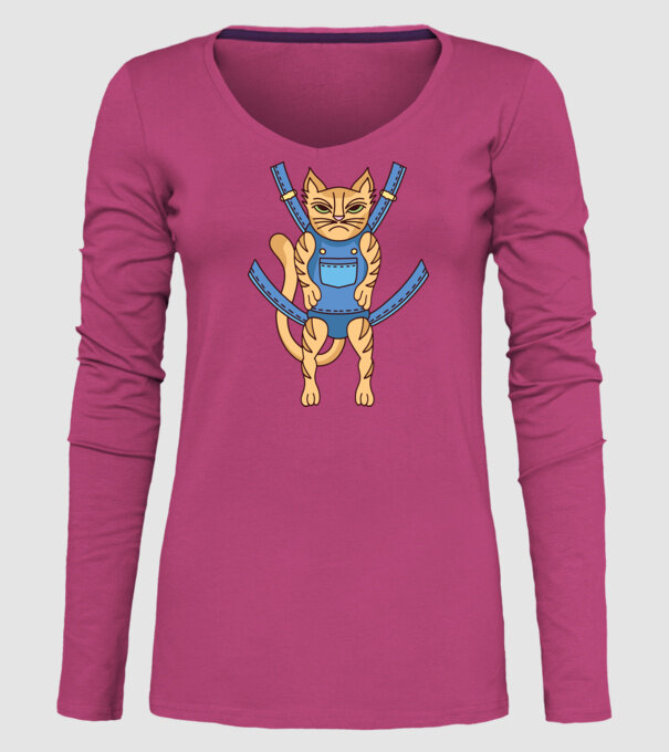 Pisică Supărată model roz pe tricou