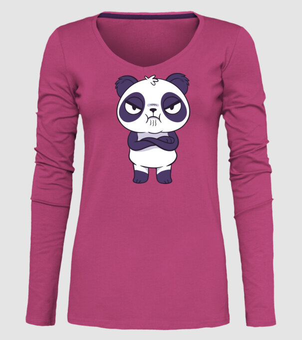 Panda furios model roz pe tricou