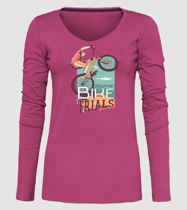 Truc Mountainbike model roz pe tricou