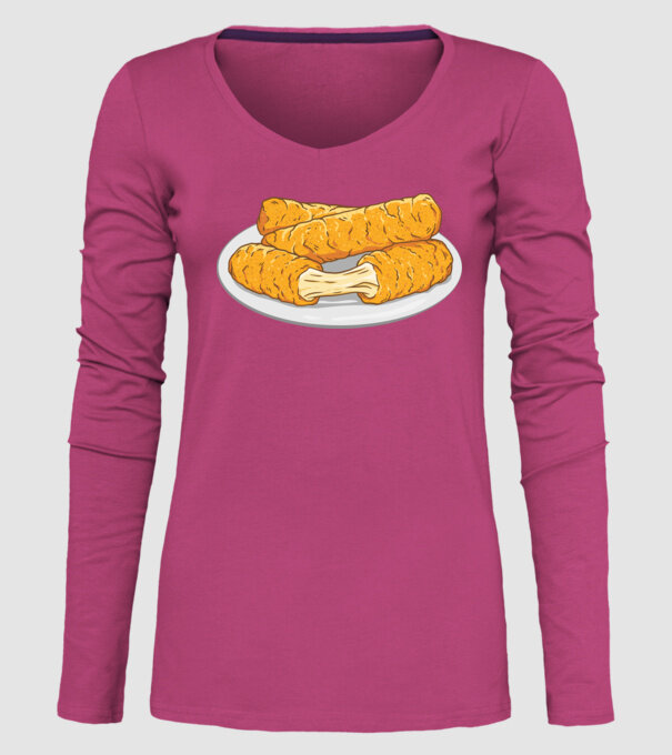 Fâșii de mozarella model roz pe tricou