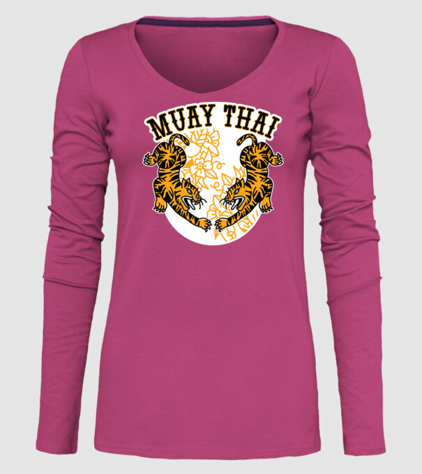 Tigri Muay Thai model roz pe tricou