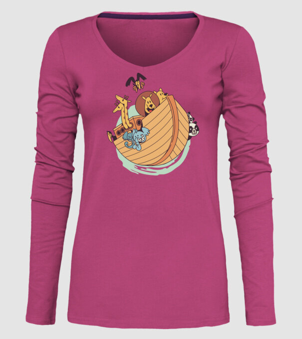 Arca lui Noe model roz pe tricou