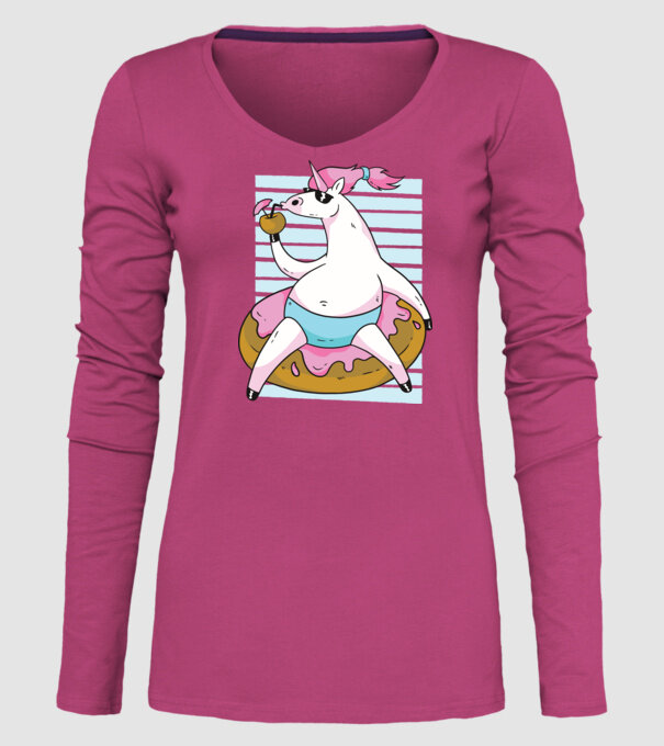 Unicorn în vacanță model roz pe tricou