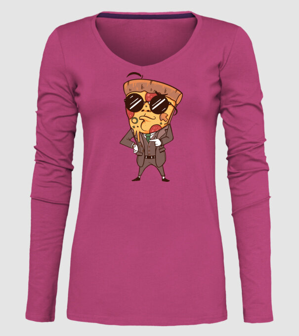 Agent de pizza în Costum model roz pe tricou