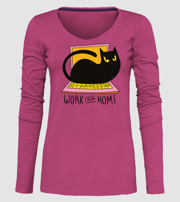Home offfice cu pisică model roz pe tricou