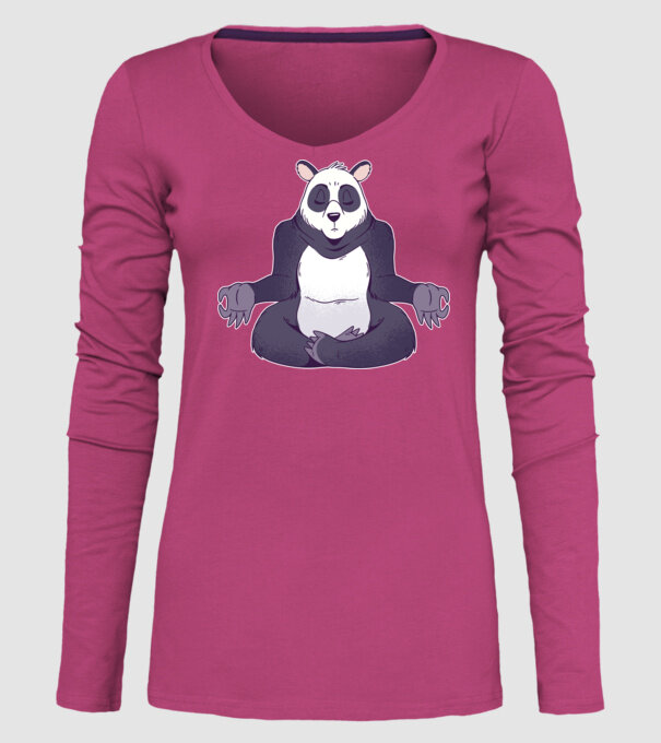 Panda Meditație model roz pe tricou