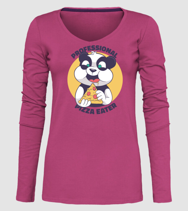 Panda Pizza model roz pe tricou
