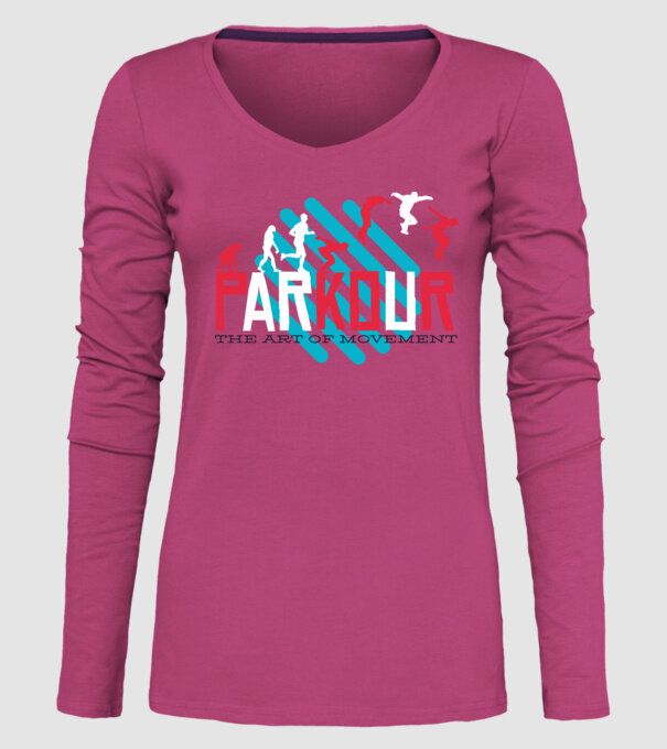 Parkour - Arta mișcării model roz pe tricou