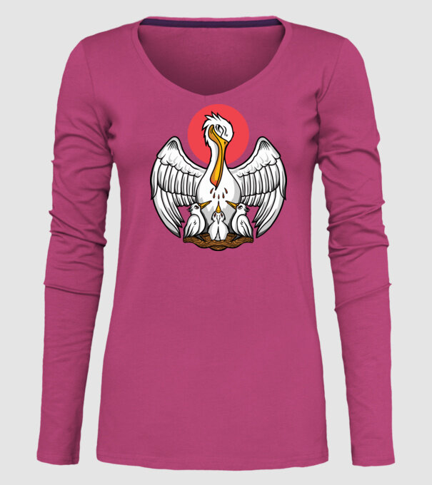 Familie Pelican model roz pe tricou