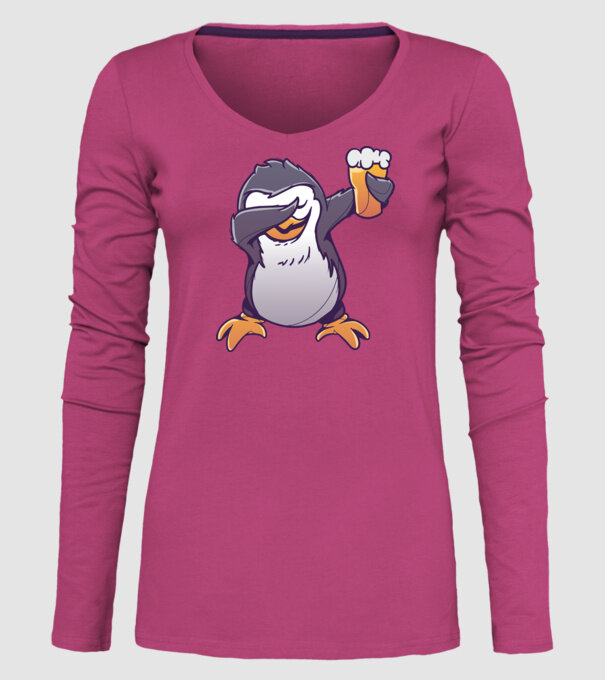 Pinguin cu Bere DAB model roz pe tricou
