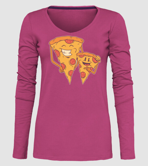 Familie Pizza model roz pe tricou