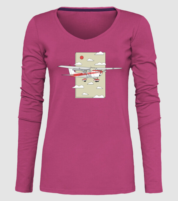 Avion cu elice model roz pe tricou