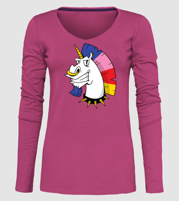 Punk unicorn model roz pe tricou