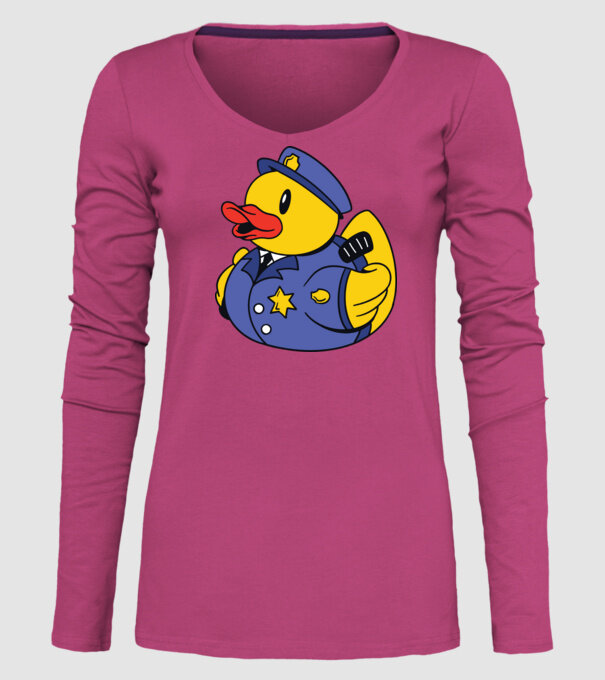 Rățușcă de cauciuc Polițist model roz pe tricou