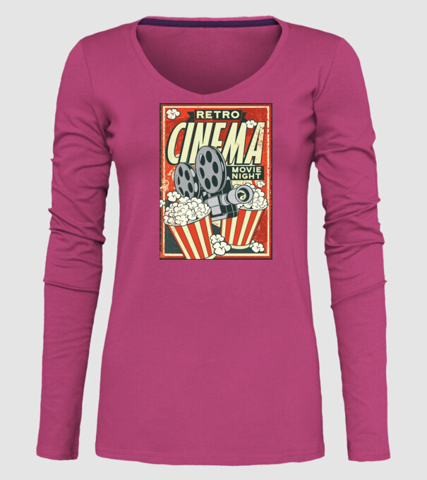 Afiș cinema retro model roz pe tricou