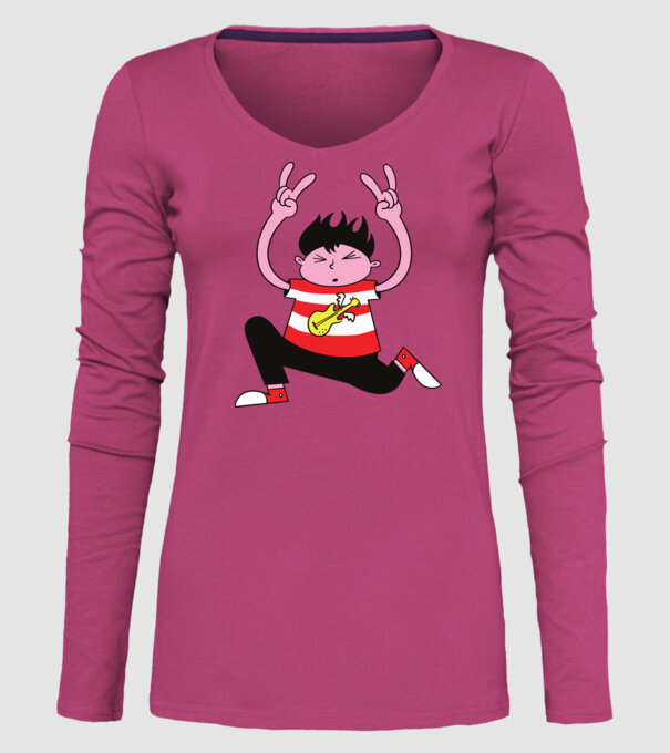 Băiat Rocker model roz pe tricou